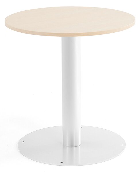 Stół okrągły ALVA, Ø700x720 mm, brzoza, biały