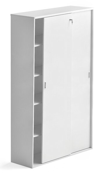 Zamykana szafa MODULUS XL z drzwiami przesuwnymi, 2000x1200 mm, biały