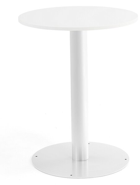 Stół okrągły ALVA, Ø700x900 mm, biały, biały