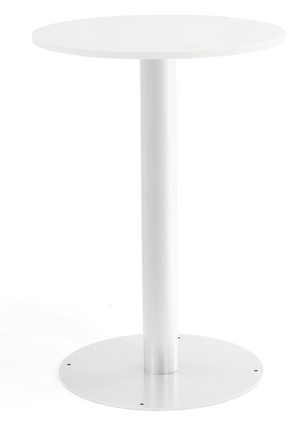 Stół barowy ALVA, okrągły, Ø700x1000 mm, biały, biały