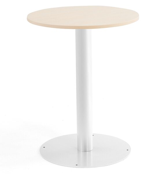 Stół okrągły ALVA, Ø700x900 mm, brzoza, biały