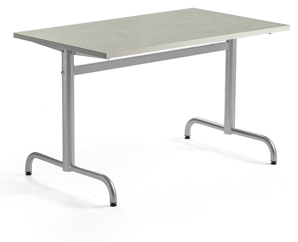 Stół PLURAL, 1200x700x720 mm, blat linoleum, szary, srebrny
