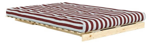 Bordowa/jasnoniebieska rozkładana sofa 140 cm Roots – Karup