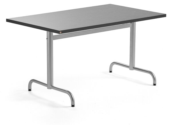 Stół PLURAL, 1200x800x720 mm, blat linoleum, ciemnoszary, srebrny