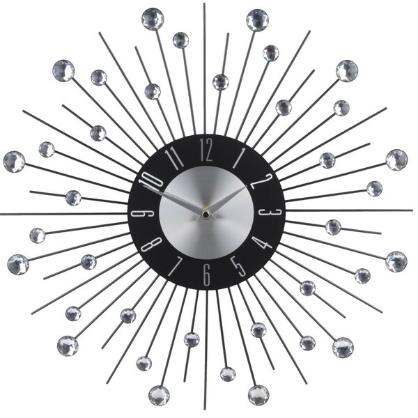 Zegar ścienny z kryształkami