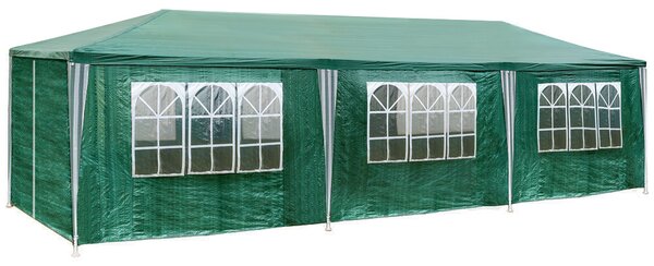 Tectake 401292 pawilon namiot ogrodowy handlowy 9x3m 8 ścian - zielony