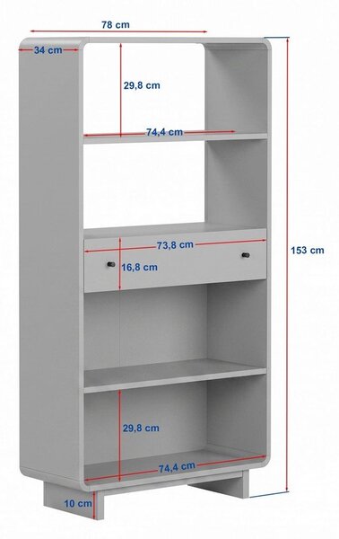 Regał w dekorze orzecha w ciemnym naturalnym kolorze 78x153x34 cm Senza – Nordure