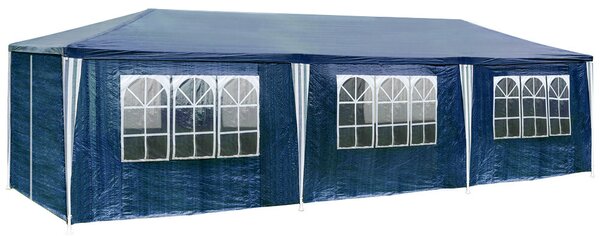 Tectake 400935 pawilon namiot ogrodowy handlowy 9x3m 8 ścian - niebieski