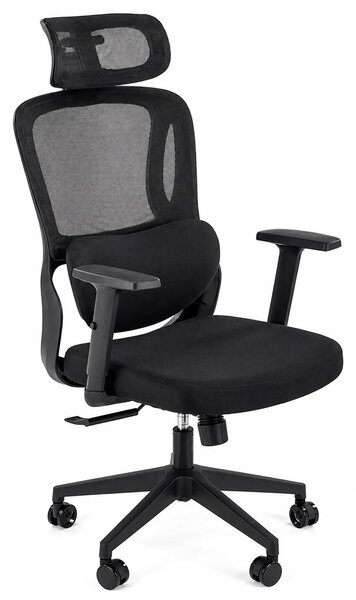 Czarny ergonomiczny fotel obrotowy z regulacją E8-E32