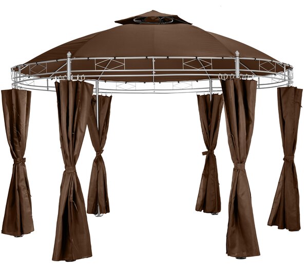 Tectake 403267 okrągły pawilon namiot ogrodowy luxus ø350cm siana - brązowy