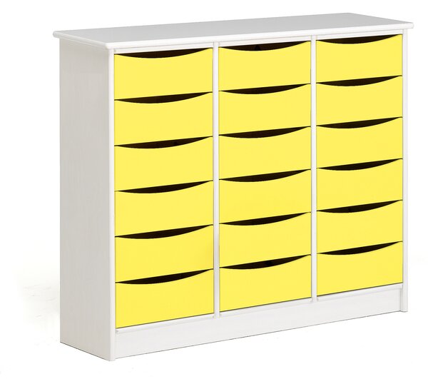 Komoda Björkavi, 18 szuflad, żółty