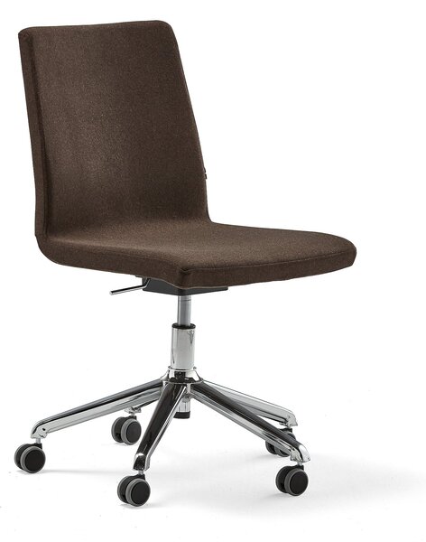Krzesło konferencyjne PERRY, na kółkach, brązowy