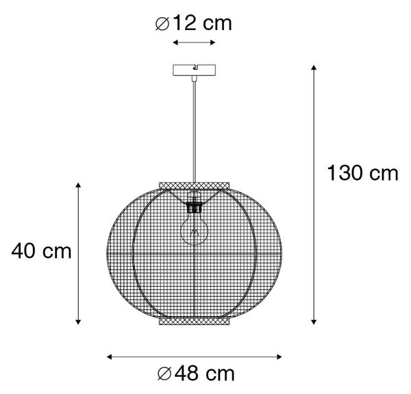 Orientalna lampa wisząca brązowa 48 cm - Rob Oswietlenie wewnetrzne