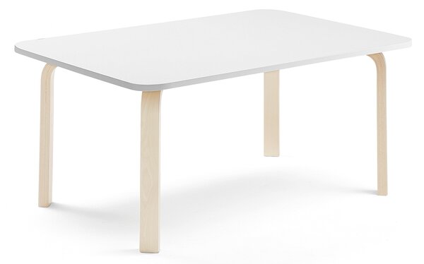 Stół ELTON, 1200x700x530 mm, biały laminat, brzoza