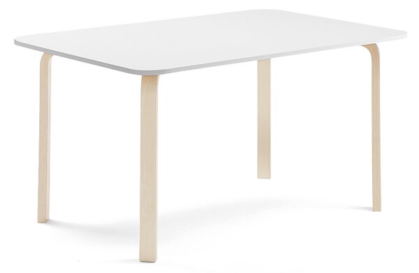 Stół ELTON, 1800x800x710 mm, biały laminat, brzoza