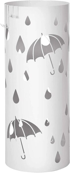 Biały metalowy parasolnik z ociekaczem - Solento