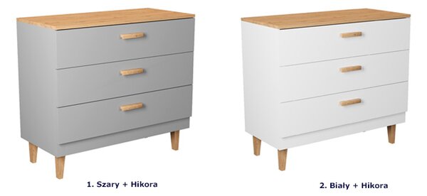 Komoda Z Biały Szufladami Na Nóżkach + Hikora C1-P21