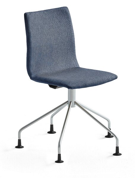 Krzesło konferencyjne OTTAWA, nogi pająka, tkanina, niebieski, szary
