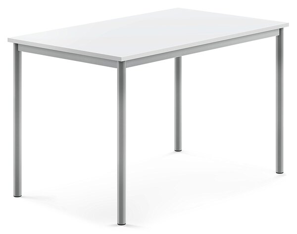 Stół BORÅS, 1200x800x760 mm, biały laminat, szary aluminium