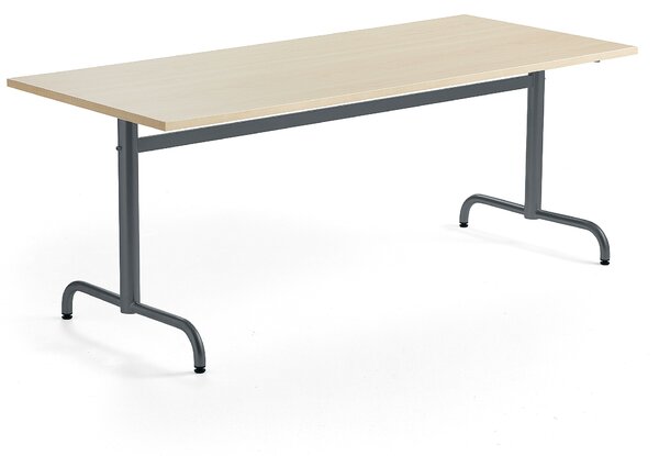 Stół PLURAL, 1800x800x720 mm, HPL, brzoza, antracyt