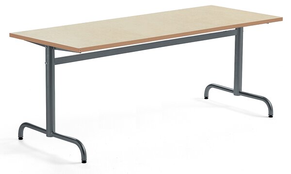 Stół PLURAL, 1800x700x720 mm, linoleum, beżowy, antracyt