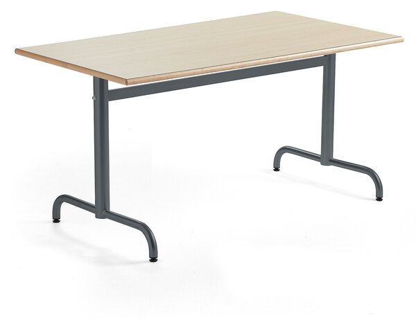 Stół PLURAL, 1400x800x720 mm, HPL, brzoza, antracyt