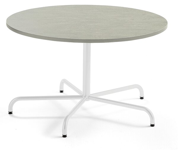 Stół PLURAL, Ø 1200x720 mm, linoleum, szary, biały