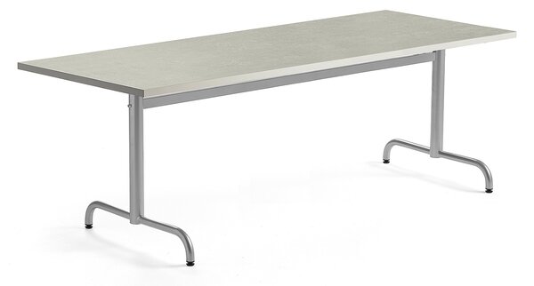 Stół PLURAL, 1800x800x720 mm, linoleum, beżowy, biały