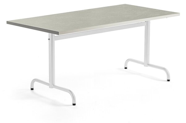 Stół PLURAL, 1400x800x720 mm, linoleum, szary, biały