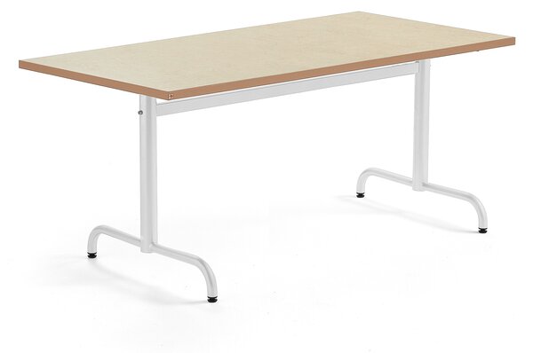 Stół PLURAL, 1400x800x720 mm, linoleum, beżowy, biały
