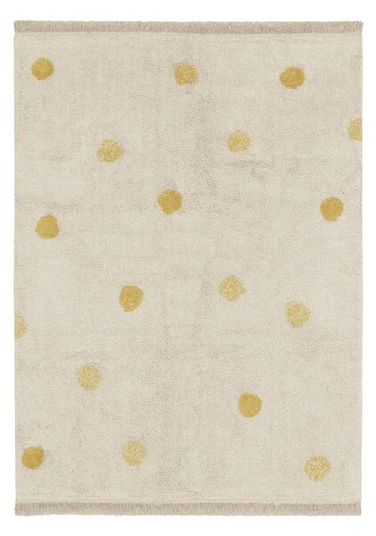Żółto-kremowy bawełniany dywan dziecięcy tkany ręcznie odpowiedni do prania 120x160 cm Hippy Dots Honey – Lorena Canals