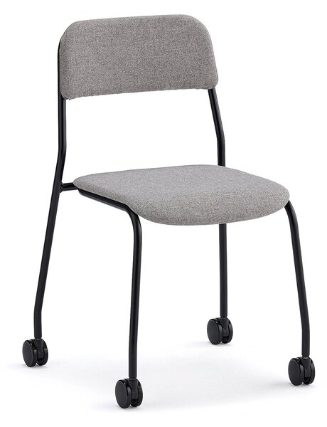 Krzesło ATTEND na kółkach, czarny, beżowy