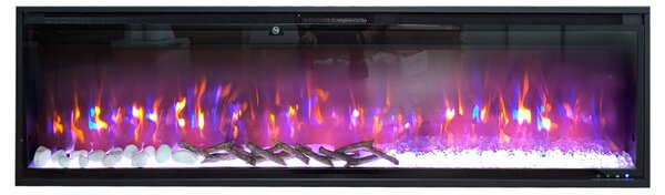 Kominek elektryczny ścienny 3D ElectricSun VERSALYS XXL, naścienny, podłogowy lub wbudowane, z dźwiękiem, 10 kolory, z aplikacją, L200xH41x15cm