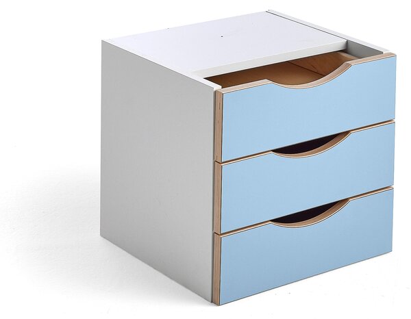 Organizer z szufladami RICO, 3 szuflady, błękitny