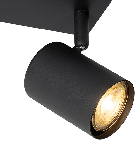 Nowoczesna lampa sufitowa czarna 2-punktowa regulowana prostokątna - Jeana