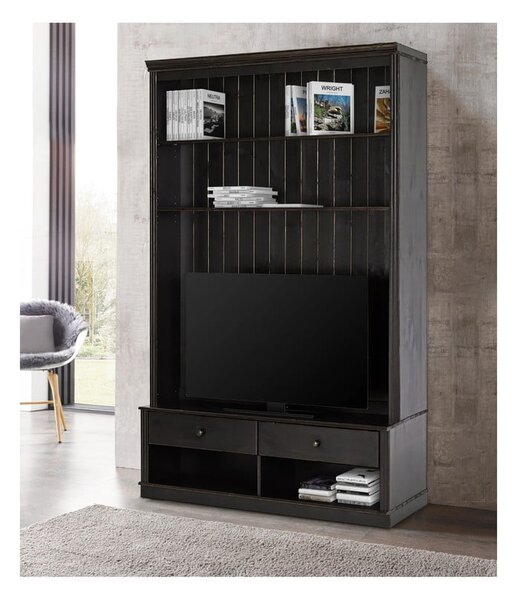 Brązowy zestaw pod TV z litego drewna sosnowego 140x223 cm Anita – Støraa