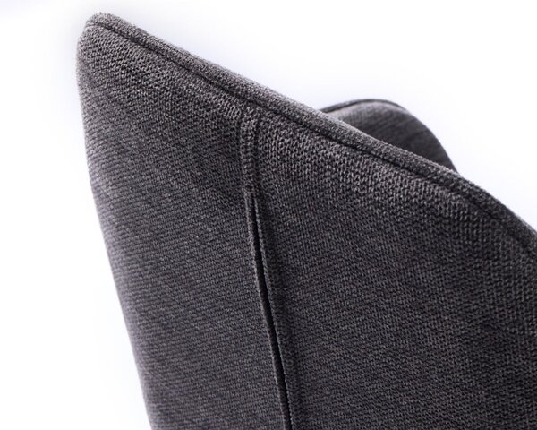 Ciemnoszary tapicerowany hoker z regulowaną wysokością/z podłokietnikami (wysokość siedziska 65 cm) Nolan – Unique Furniture