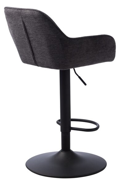 Ciemnoszary tapicerowany hoker z regulowaną wysokością/z podłokietnikami (wysokość siedziska 65 cm) Nolan – Unique Furniture