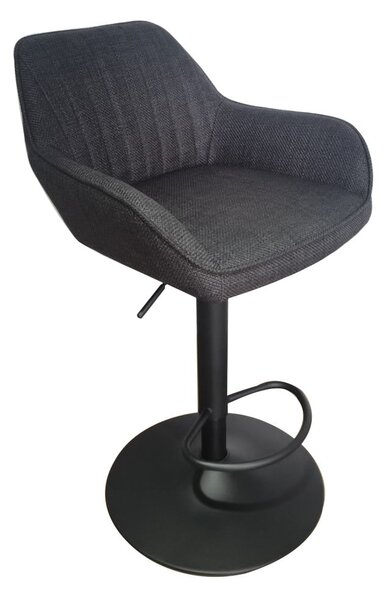Ciemnoszary tapicerowany hoker z regulowaną wysokością/z podłokietnikami (wysokość siedziska 65 cm) Nolan – Unique Furniture