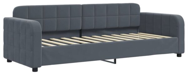 Sofa z funkcją spania, ciemnoszara, 80x200 cm, aksamitna