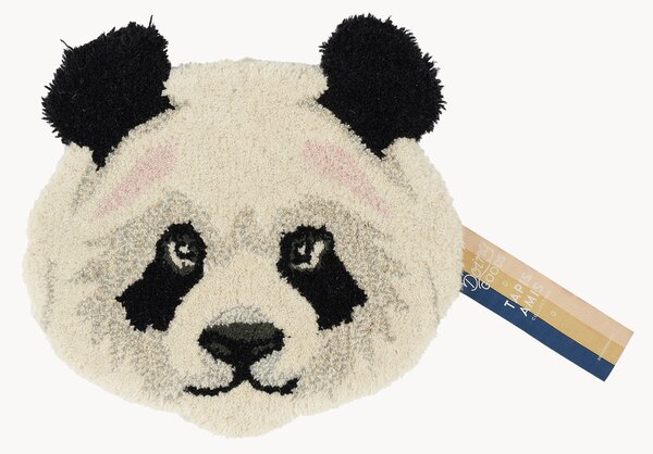 Ręcznie tuftowany dywan z wełny z długim włosiem Plumpy Panda