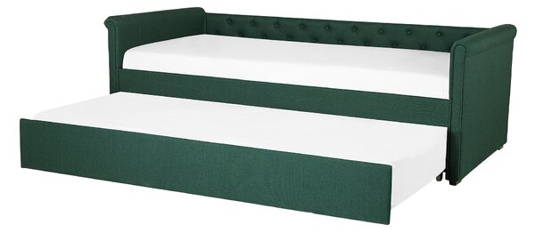 Rama łóżka wysuwanego z tkaniny zielone nowoczesne 80 x 200 cm Libourne Beliani