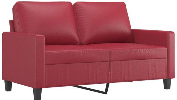 Sofa, 2-osobowa winna czerwieÅ, 120 cm, sztuczna skÃ³ra