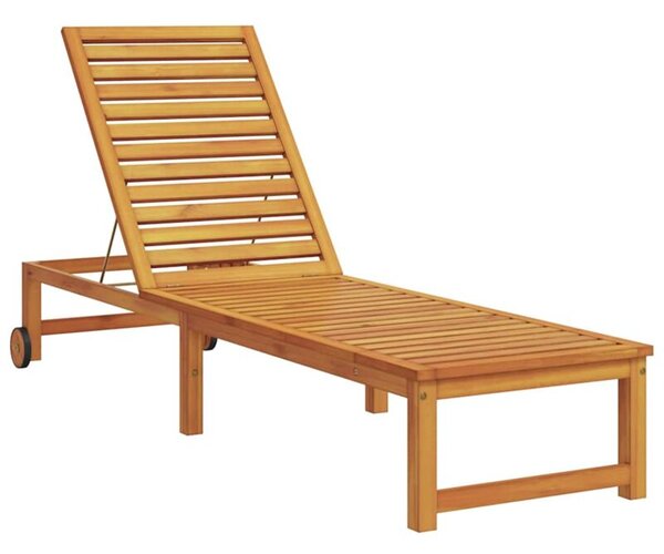Leżak brązowy 202 x 53 x 89 cm lite drewno akacji