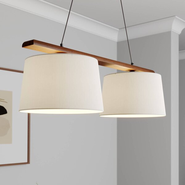 Lampa wisząca Sweden Lamkur, możliwość ściemniania, ciemne drewno, salon / jadalnia, drewno