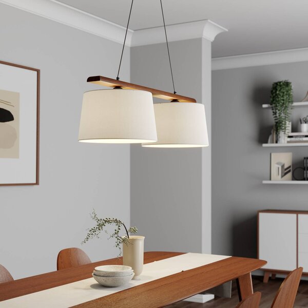 Lampa wisząca Sweden Lamkur, możliwość ściemniania, ciemne drewno, salon / jadalnia, drewno