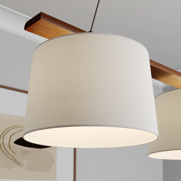 Lampa wisząca Sweden Lamkur, możliwość ściemniania, ciemne drewno, salon / jadalnia, drewno