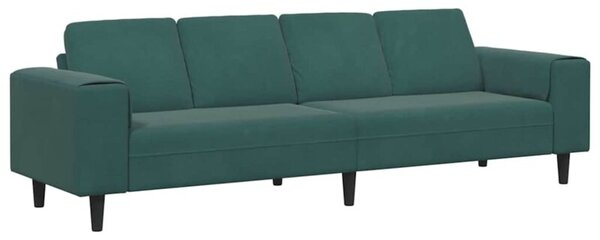 Nowoczesna sofa do salonu w ciemnej zieleni z poduszkami i poliesterowymi podÅokietnikami