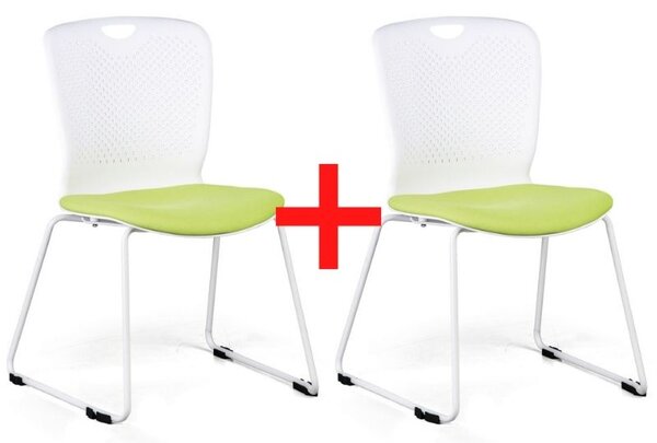 Krzesło plastikowe DOT, zielone, 3+1 Gratis