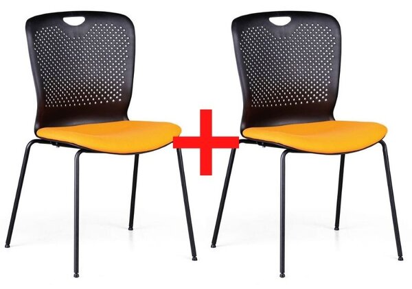 Krzesło konferencyjne plastikowe OPEN, pomarańczowe, 3+1 Gratis